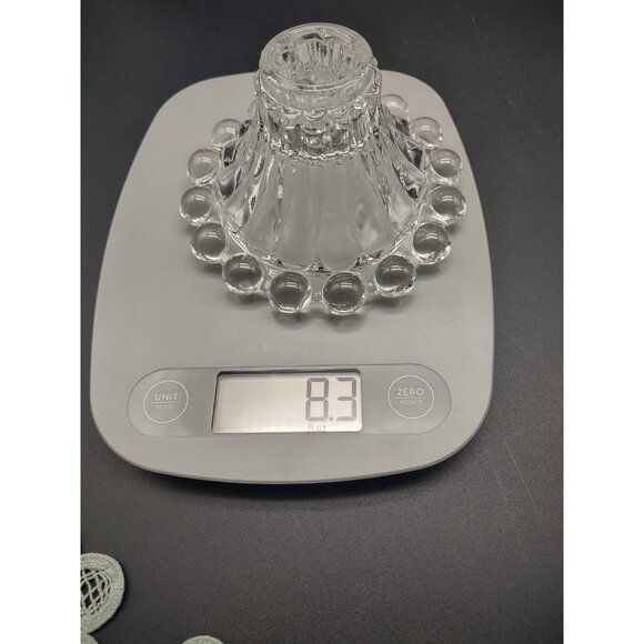 Vintage MCM Set 5 Anchor Hocking Boopie Bubble Clear Glass Candlestick Holders - Picture 12 of 16